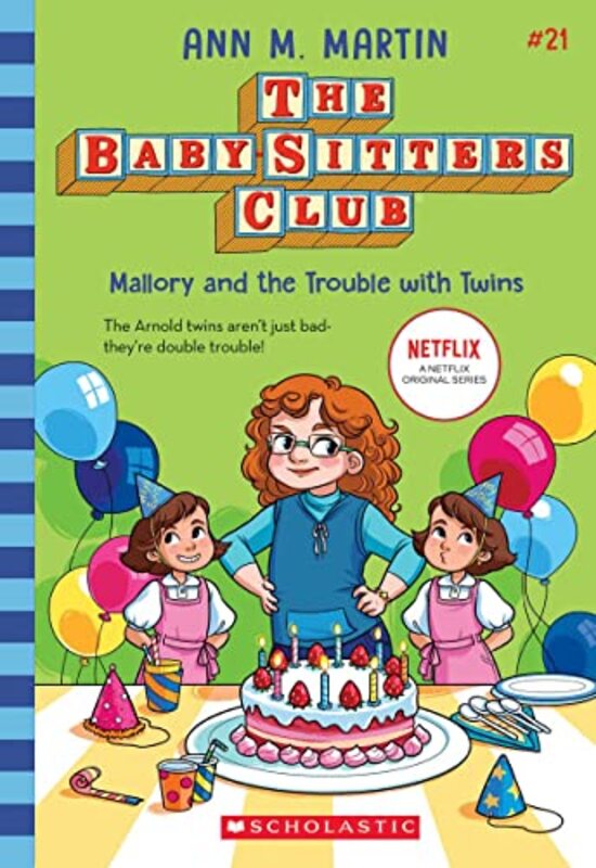 Book cover for "Mallory and the Trouble with Twins" by Ann M Martin