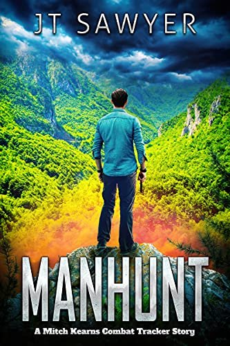 Book cover for "Manhunt" by JT Sawyer