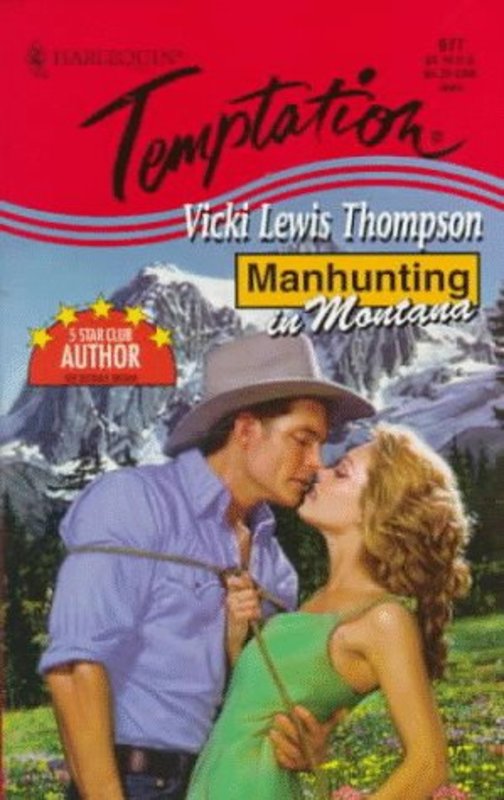 Book cover for "Manhunting In Montana" by Vicki Lewis Thompson