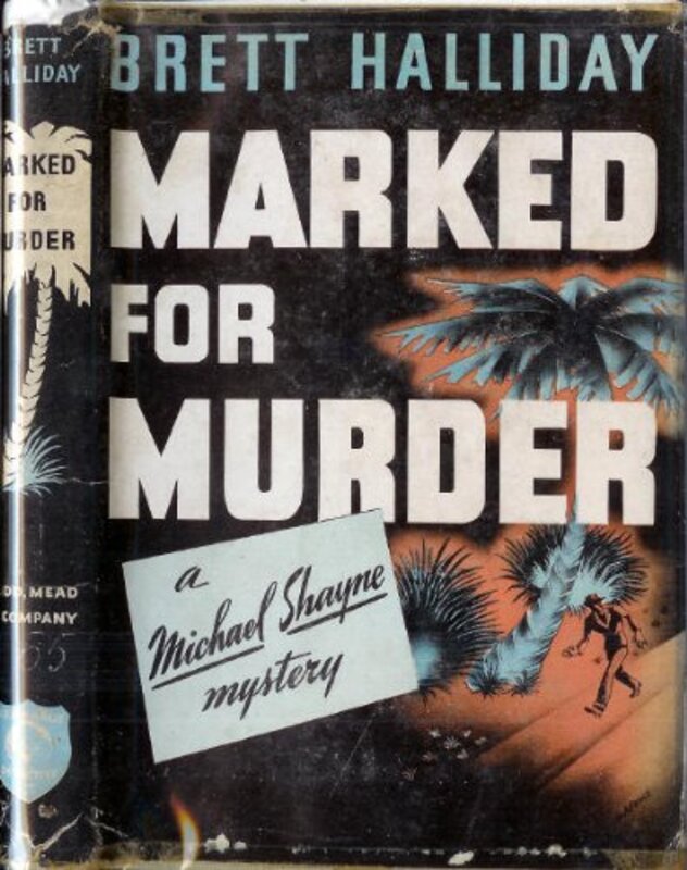 Book cover for "Marked For Murder" by Brett Halliday