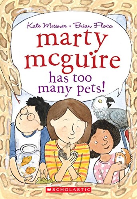 Book cover for "Marty McGuire Has Too Many Pets!" by Kate Messner