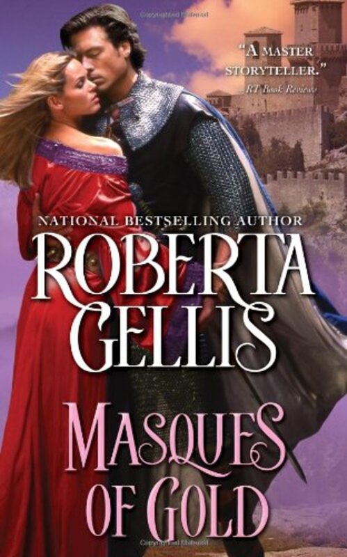 Book cover for "Masques Of Gold" by Roberta Gellis