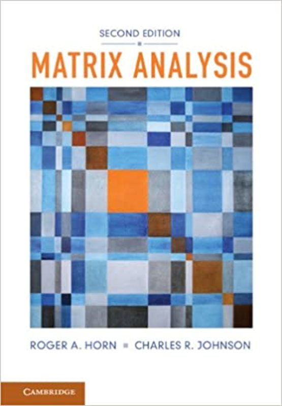 Book cover for "Matrix Analysis" by Roger A. Horn