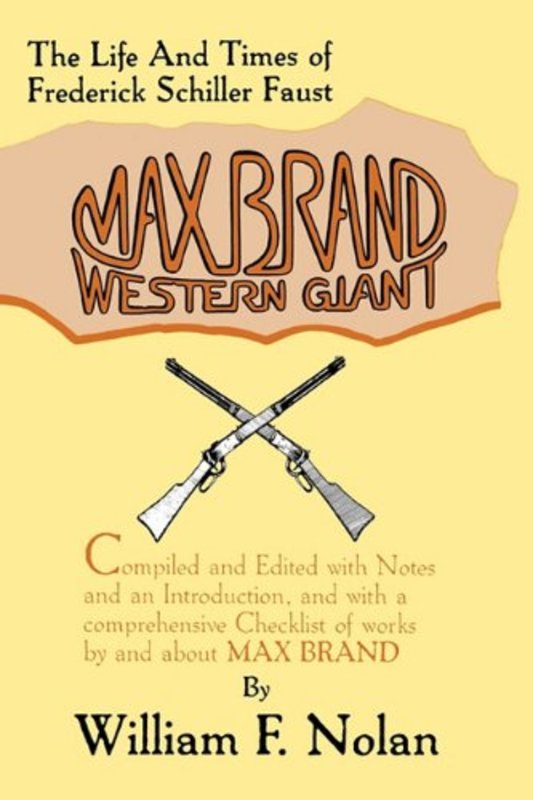 Book cover for "Max Brand" by William Nolan