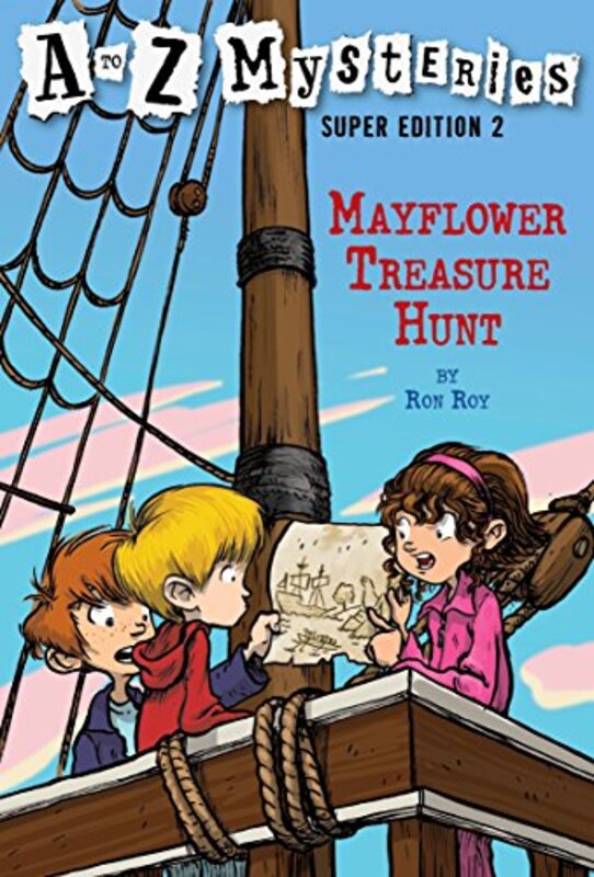 Book cover for "Mayflower Treasure Hunt" by Ron Roy