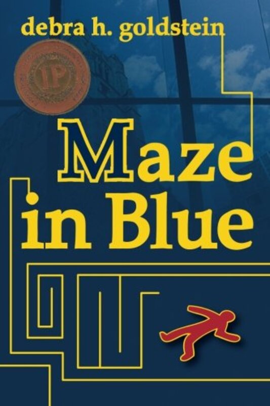 Book cover for "Maze in Blue" by Debra H Goldstein