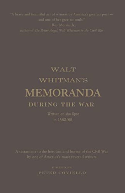 Book cover for "Memoranda during the War" by Walt Whitman