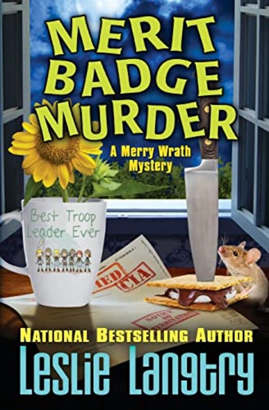 Book cover for "Merit Badge Murder" by Leslie Langtry