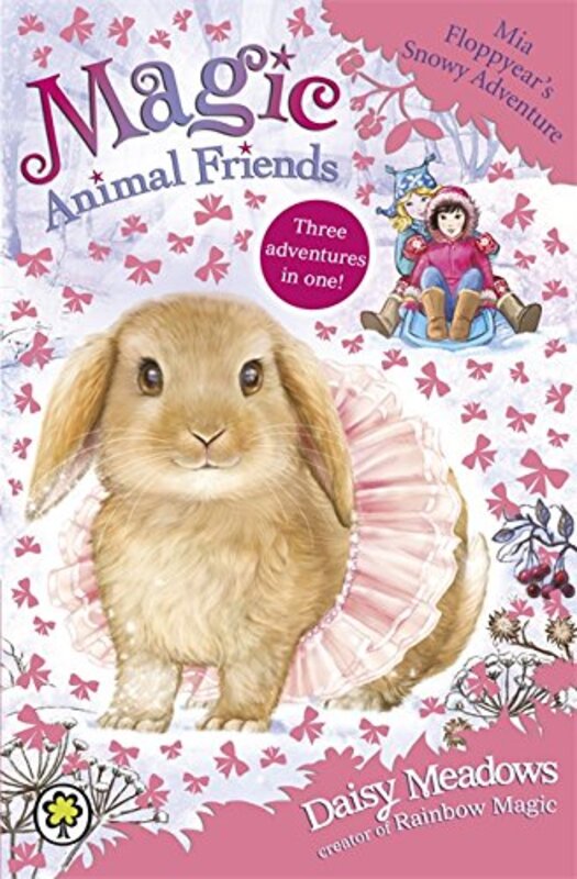 Book cover for "Mia Floppyear's Snowy Adventure" by Daisy Meadows