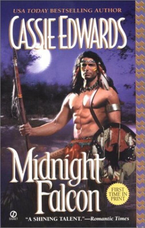 Book cover for "Midnight Falcon" by Cassie Edwards