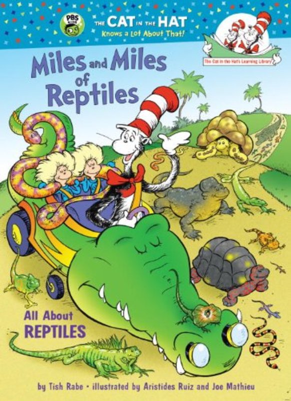 Book cover for "Miles and Miles of Reptiles" by Tish Rabe