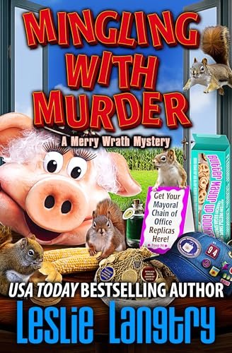 Book cover for "Mingling With Murder" by Leslie Langtry