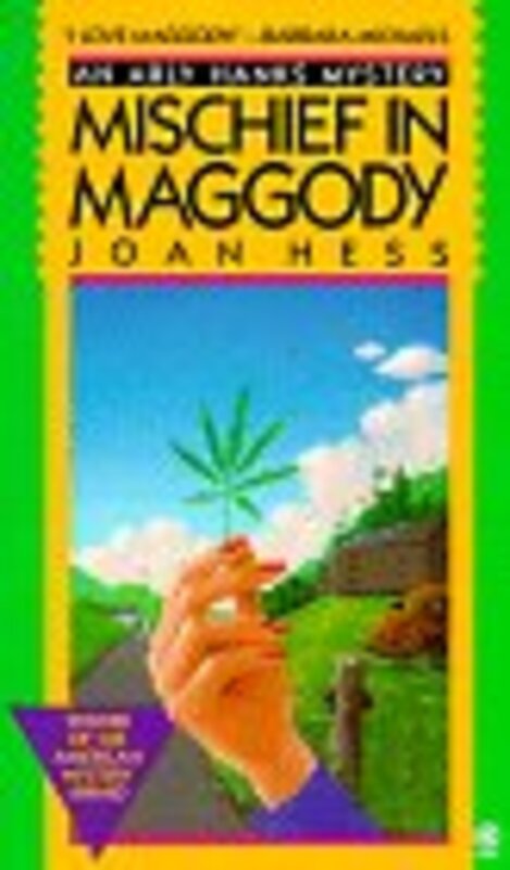 Book cover for "Mischief in Maggody" by Joan Hess