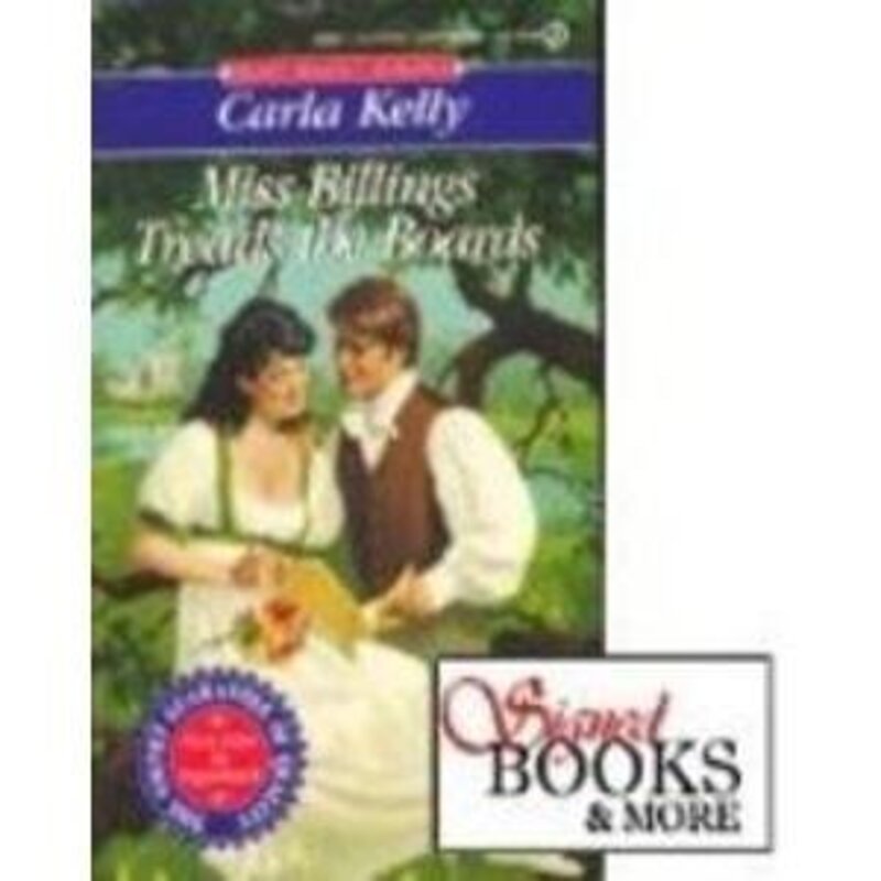 Book cover for "Miss Billings Treads the Boards" by Carla Kelly