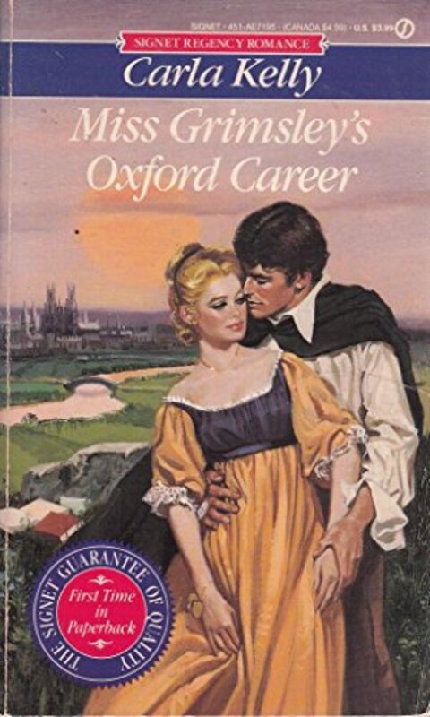 Book cover for "Miss Grimsley's Oxford Career" by Carla Kelly