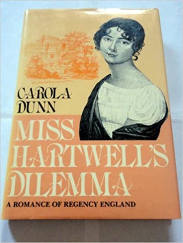 Book cover for "Miss Hartwell's Dilemma" by Carola Dunn