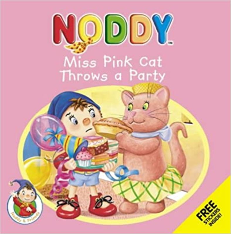 Book cover for "Miss Pink Cat Throws A Party" by Enid Blyton