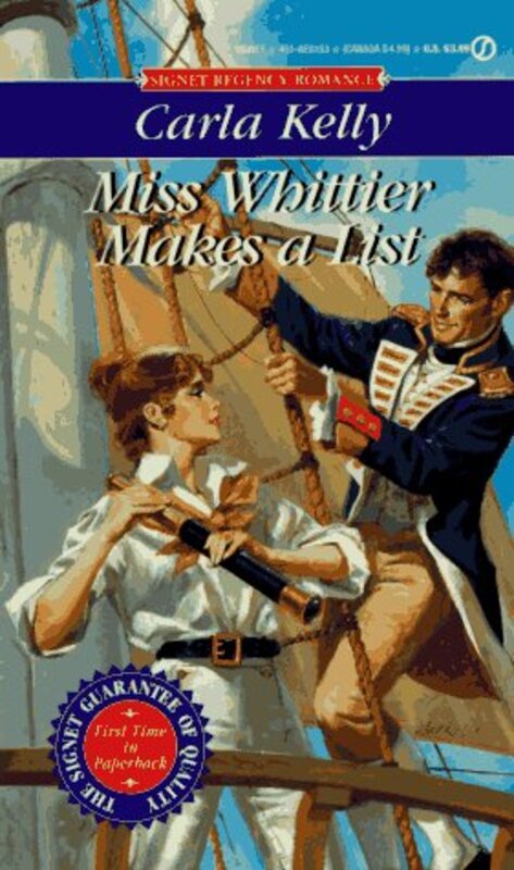 Book cover for "Miss Whittier Makes a List" by Carla Kelly