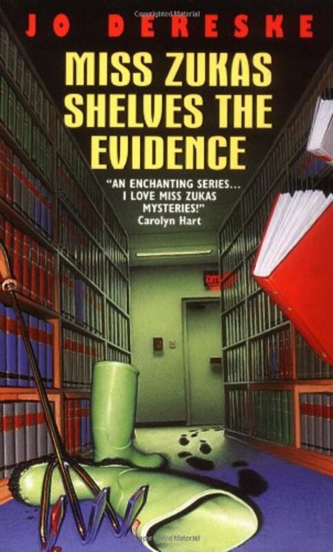 Book cover for "Miss Zukas Shelves the Evidence" by Jo Dereske