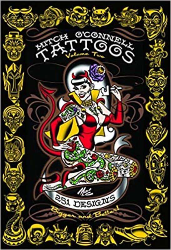 Book cover for "Mitch O'Connell Tattoos Volume Two" by Mitch O'Connell