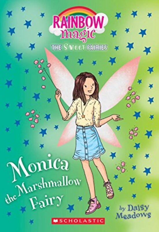 Book cover for "Monica the Marshmallow Fairy" by Daisy Meadows