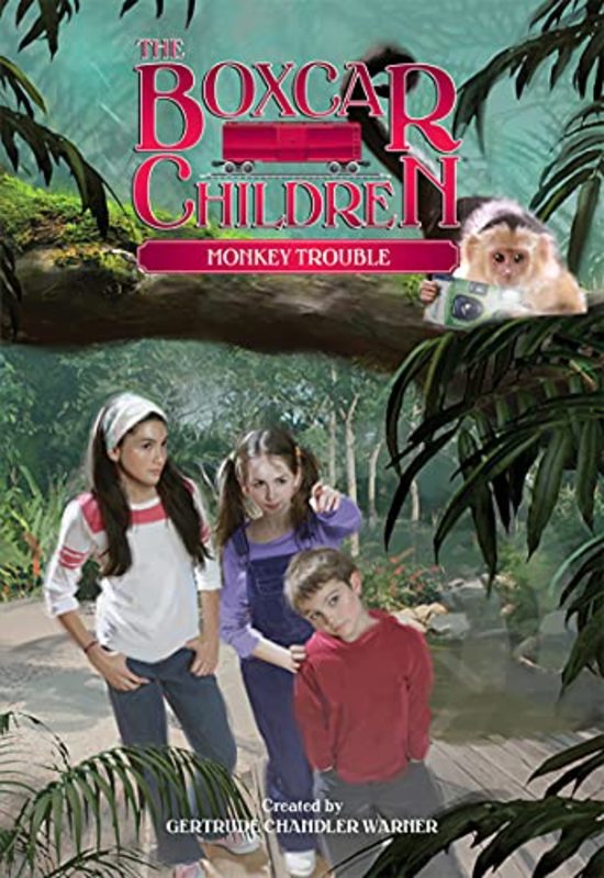 Book cover for "Monkey Trouble" by Gertrude Chandler Warner