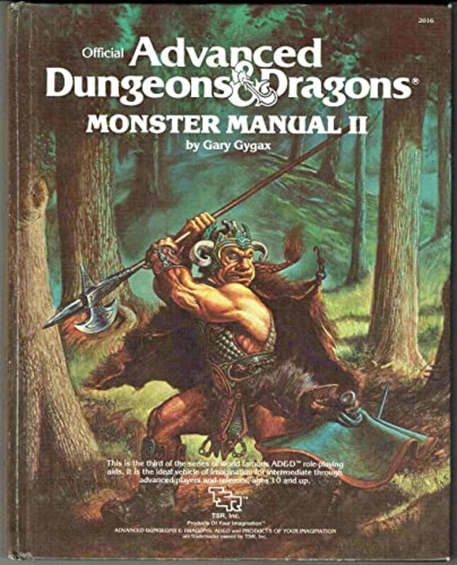 Book cover for "Monster Manual II" by Gary Gygax