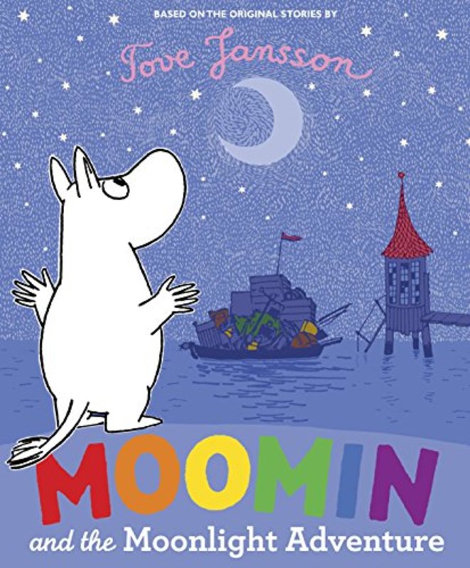 Book cover for "Moomin and the Moonlight Adventure" by Tove Jansson