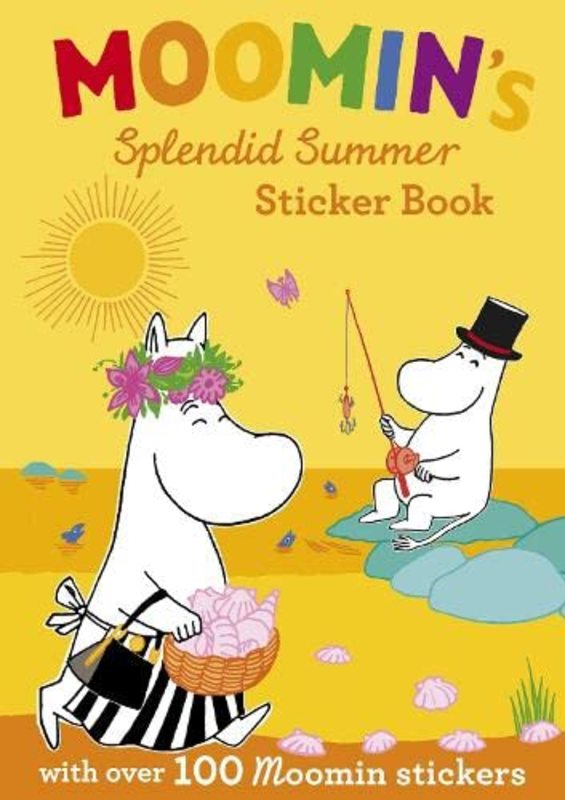 Book cover for "Moomin's Splendid Summer Sticker Book" by Tove Jansson