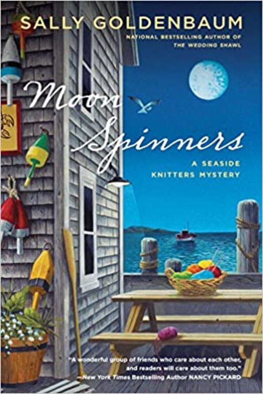 Book cover for "Moon Spinners" by Sally Goldenbaum