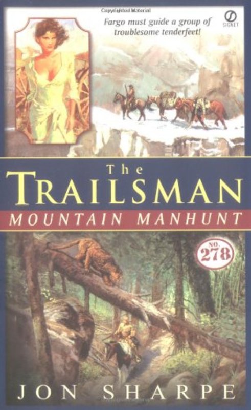 Book cover for "Mountain Manhunt" by Jon Sharpe