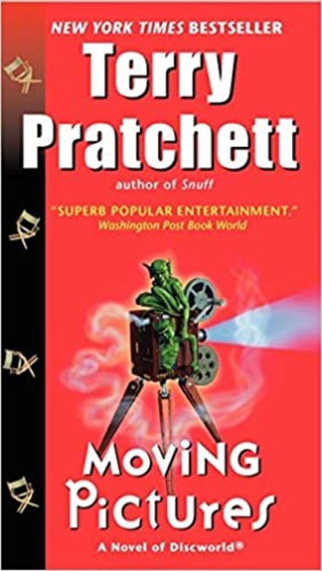Book cover for "Moving Pictures" by Terry Pratchett