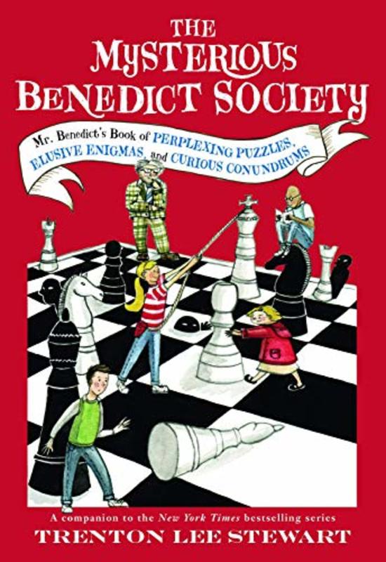 Book cover for "Mr. Benedict's Book of Perplexing Puzzles, Elusive Enigmas, and Curious" by Trenton Lee Stewart