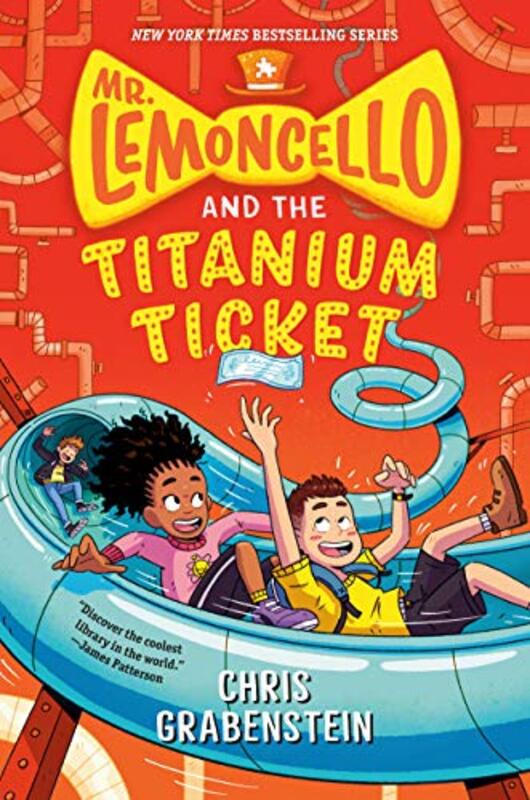 Book cover for "Mr. Lemoncello and the Titanium Ticket" by Chris Grabenstein