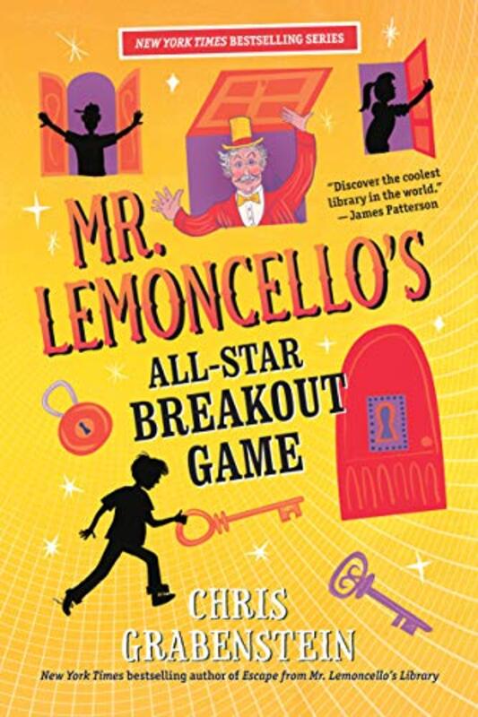Book cover for "Mr. Lemoncello's All-Star Breakout Game" by Chris Grabenstein