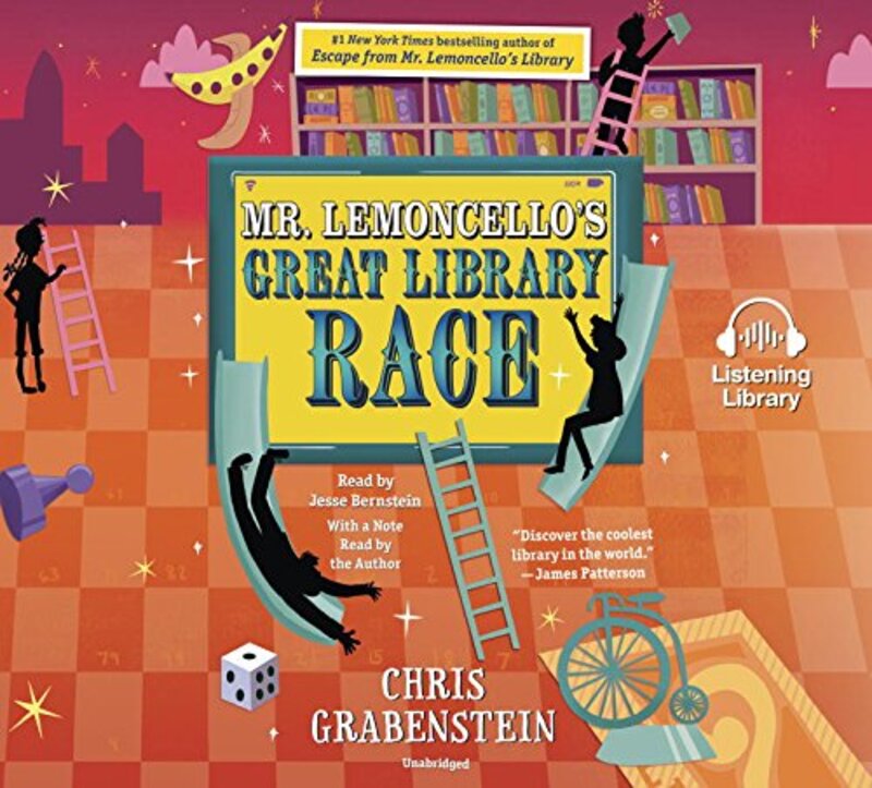 Book cover for "Mr. Lemoncello's Great Library Race" by Chris Grabenstein
