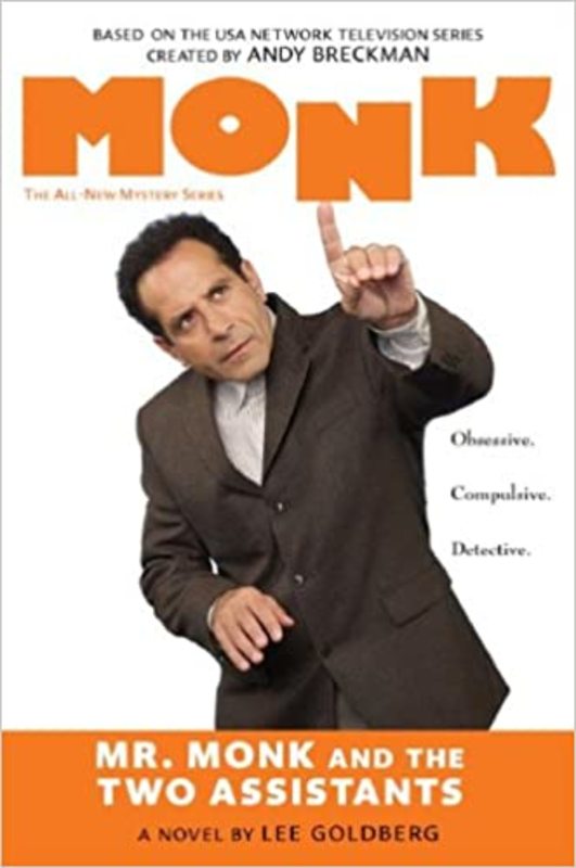 Book cover for "Mr. Monk and The Two Assistants" by Lee Goldberg