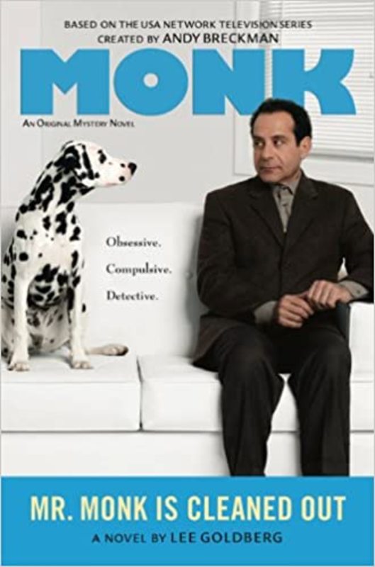 Book cover for "Mr. Monk is Cleaned Out" by Lee Goldberg
