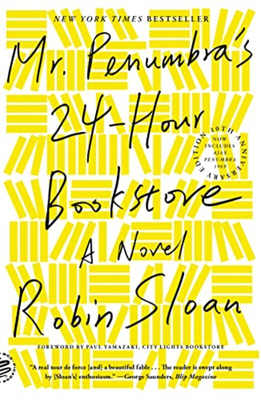 Book cover for "Mr. Penumbra's 24-Hour Bookstore" by Robin Sloan