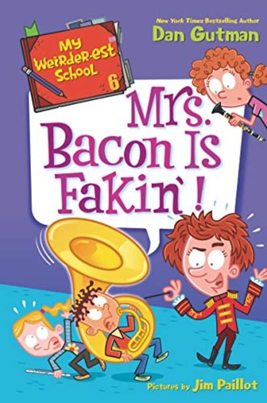 Book cover for "Mrs. Bacon Is Fakin'!" by Dan Gutman