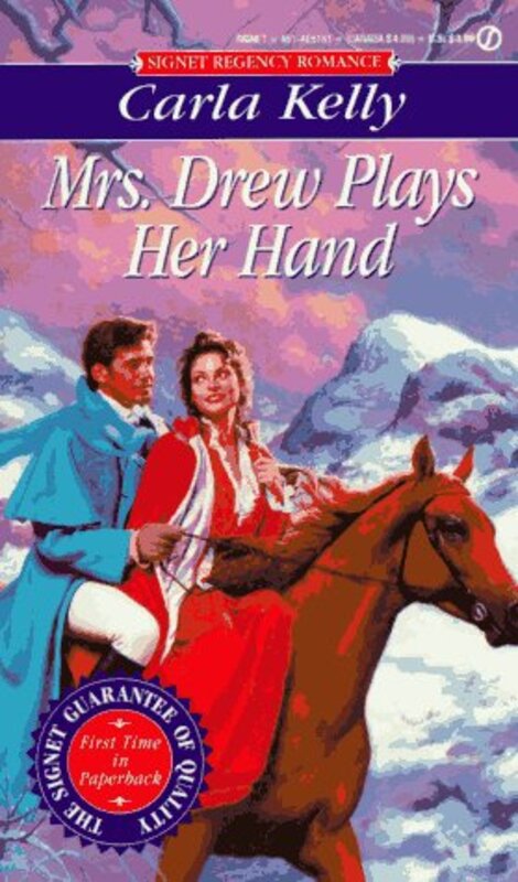 Book cover for "Mrs. Drew Plays Her Hand" by Carla Kelly