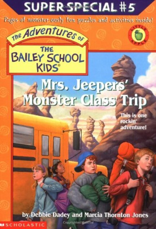 Book cover for "Mrs. Jeepers' Monster Class Trip" by Marcia Thornton Jones