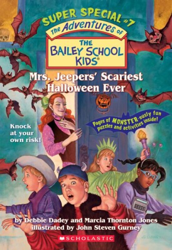 Book cover for "Mrs. Jeepers' Scariest Halloween Ever" by Marcia Thornton Jones