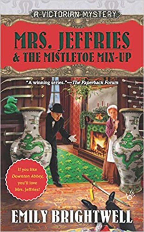 Book cover for "Mrs. Jeffries & the Mistletoe Mix-Up" by Emily Brightwell