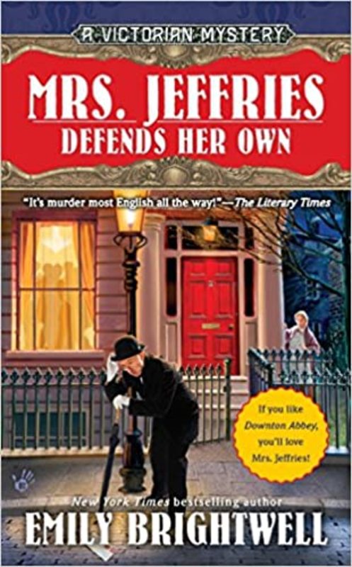 Book cover for "Mrs. Jeffries Defends Her Own" by Emily Brightwell
