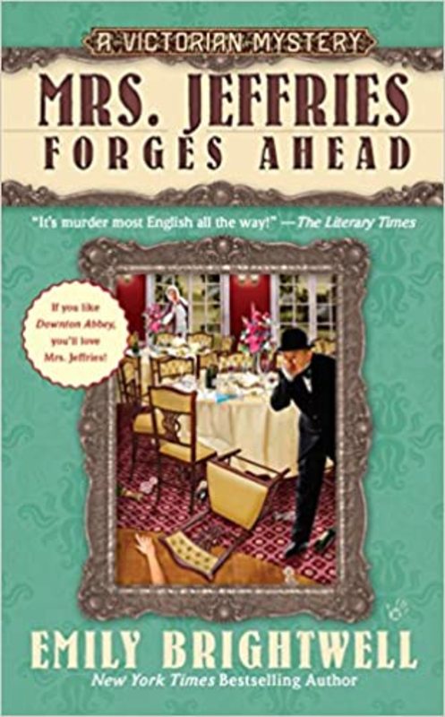 Book cover for "Mrs. Jeffries Forges Ahead" by Emily Brightwell