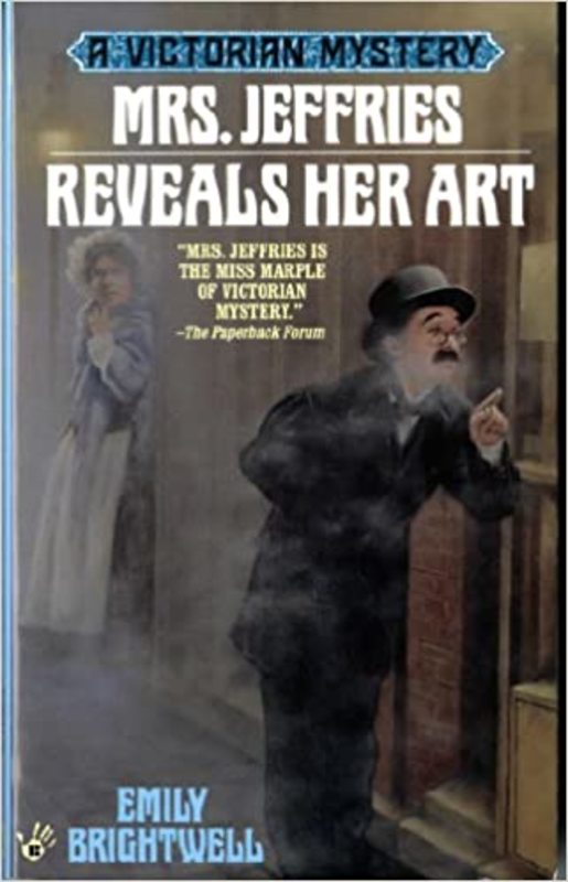 Book cover for "Mrs. Jeffries Reveals Her Art" by Emily Brightwell