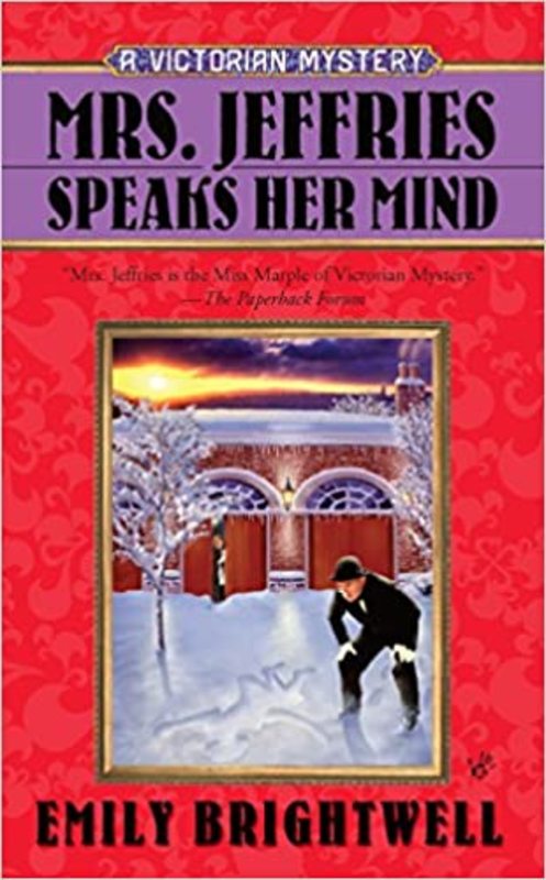Book cover for "Mrs. Jeffries Speaks Her Mind" by Emily Brightwell