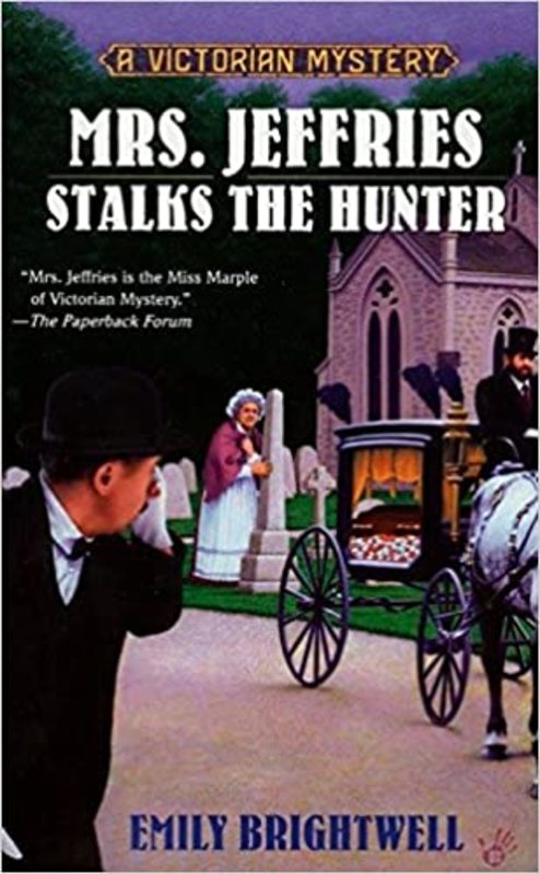Book cover for "Mrs. Jeffries Stalks the Hunter" by Emily Brightwell