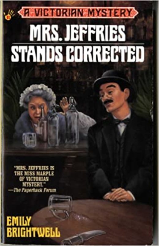 Book cover for "Mrs. Jeffries Stands Corrected" by Emily Brightwell